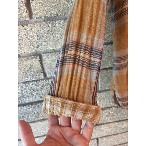 Cloth & Stone Brown Plaid Button-Up Shirt With Pockets Womens S Soft Lightweight - Picture 4 of 8